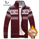 Men Velvet Sweatercoat Winter pattern style Wool Cardigan Male Casual Thicken Warm fleece Christmas Sweater for Man Hombre