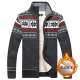 Men Velvet Sweatercoat Winter pattern style Wool Cardigan Male Casual Thicken Warm fleece Christmas Sweater for Man Hombre