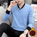 2019 long sleeve men's sweater winter upper garment slim fit cover Korean version thickened trend warm bottoming shirt