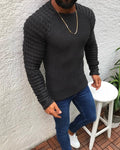 2019 New Men's Plaid Patchwork O-Neck Sweater Tops Male Autumn Winter Sexy Slim Fit Red Black Solid Color sweaters pullovers 3XL