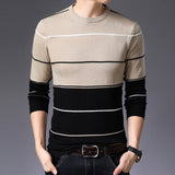 AIRGRACIAS 2019 New Sweater Men Fashion Brand Pullover Striped Slim Fit Knitred Woolen Autumn Casual Men Clothes pull hombre