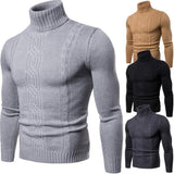 Hot 2019 fashion autumn winter warmth turtleneck men's high lapel pullover bottoming shirt  jacquard knitted sweater men XY019