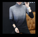 2020 Men's Turtleneck Sweater Pullovers Male Autumn Winter Slim Fit Knitted Sweaters Casual Gradient Patchwork sweater knitwear