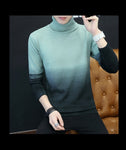 2020 Men's Turtleneck Sweater Pullovers Male Autumn Winter Slim Fit Knitted Sweaters Casual Gradient Patchwork sweater knitwear