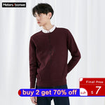 Metersbonwe New Brand Wool Sweater Men  Autumn Fashion Long Sleeve Knitted Men Cotton Sweater High Quality Clothes